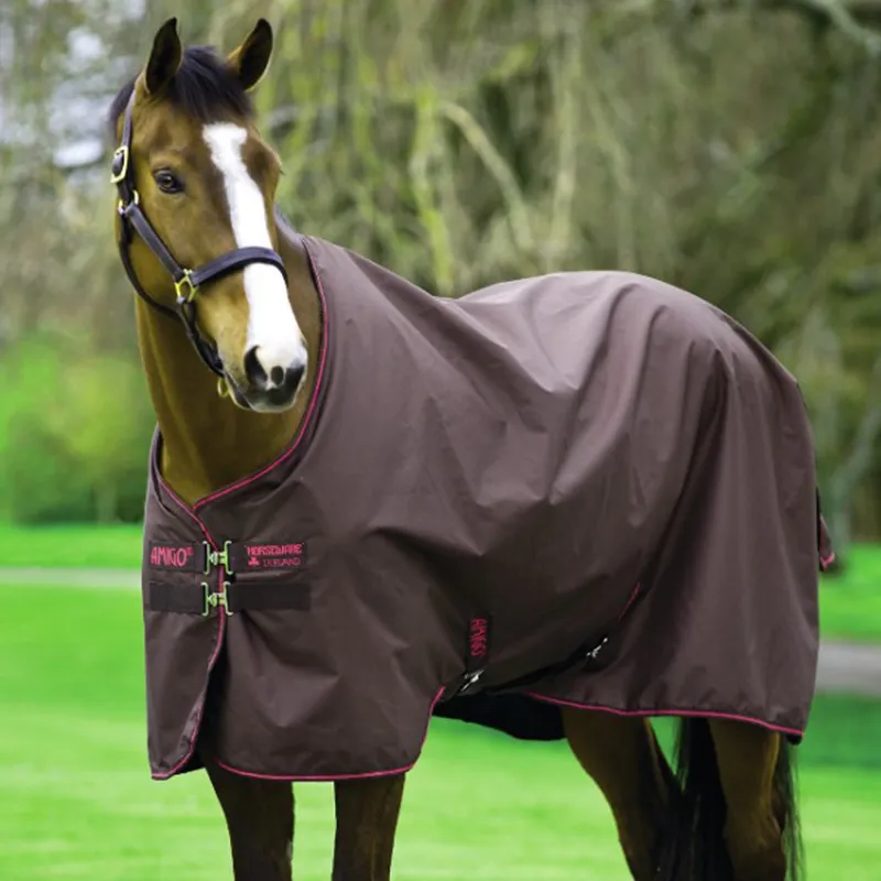Horseware Amigo Hero 6 50g Turnout - Chocolate/Chocolate/Raspberry